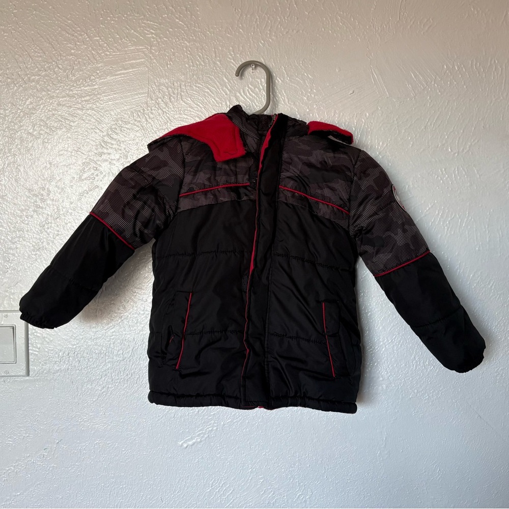 Children's Black and Red Puffer Jacket